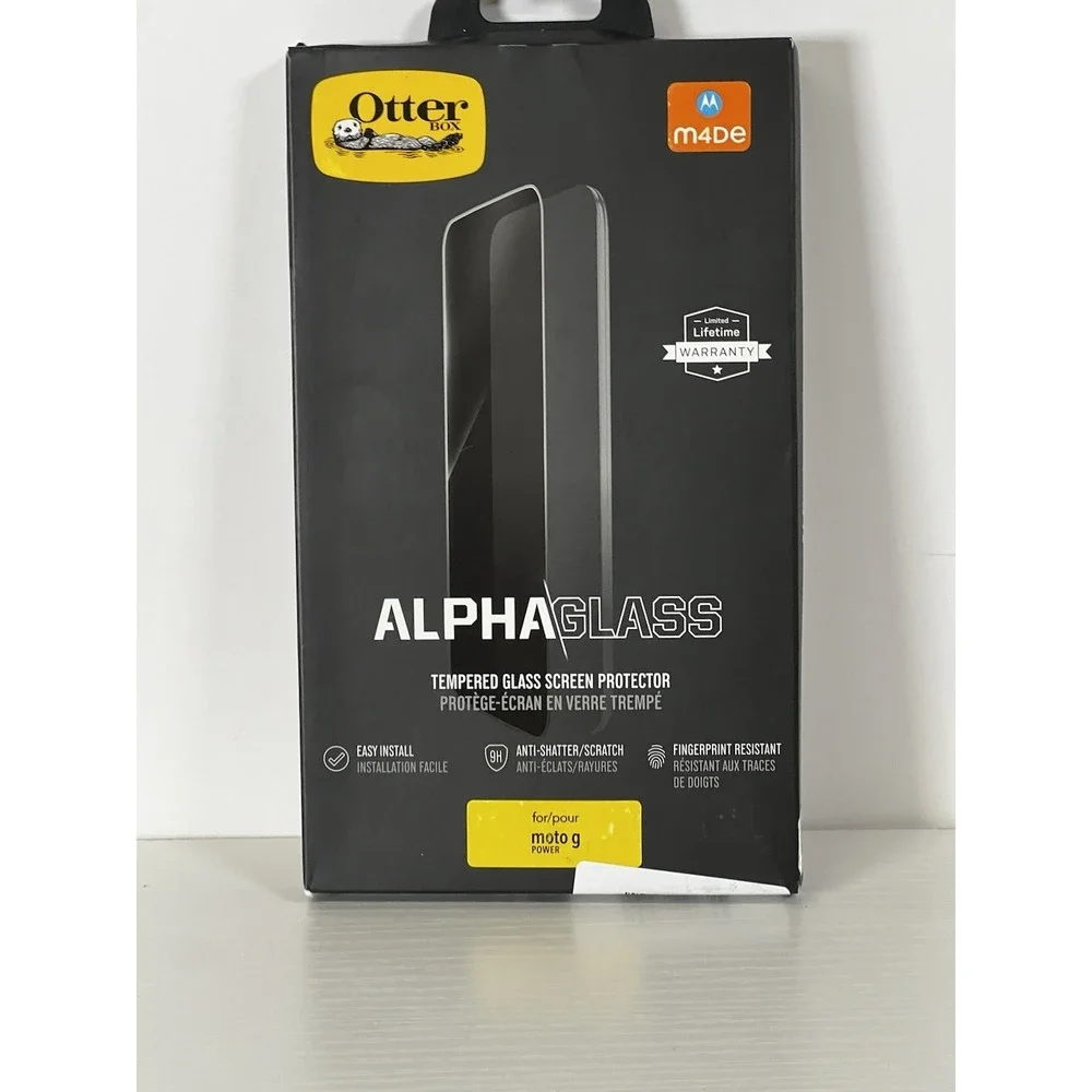 OtterBox Alpha Glass Screen Protector for Motorola g Power  Clear Tempered Glass